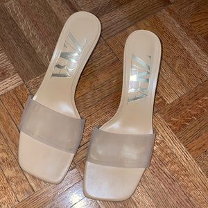 NEW Zara Nude PVC/Vinyl Heel